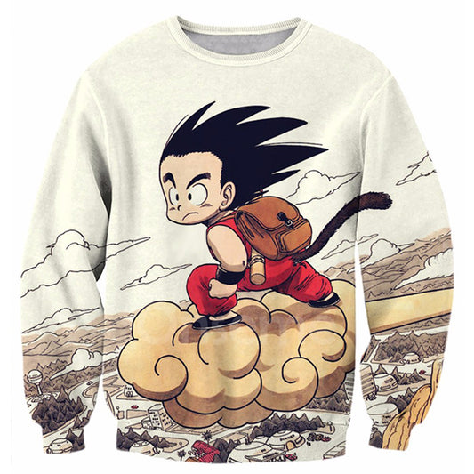 Dragon Ball Kid Goku Flying Nimbus Long Sleeved Shirt