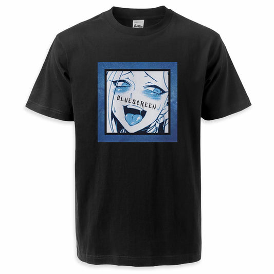 Ahegao Hentai Blue Screen T-Shirt