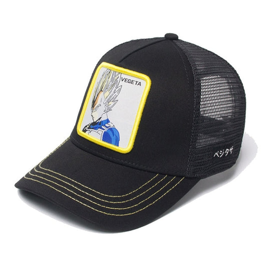 Dragon Ball Z Super Saiyan Vegeta Signature Black Trucker Hat