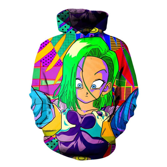 Dragon Ball Z Android 18 Acid Trip Hoodie