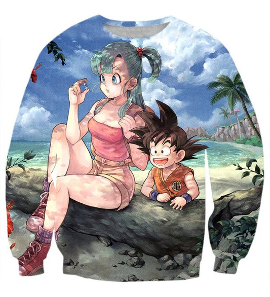 Dragon Ball Z Bulma and Kid Goku Long Sleeved Shirt