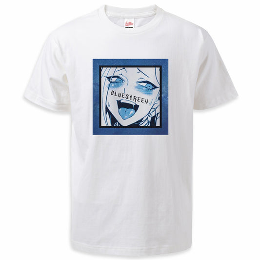 Ahegao Hentai Blue Screen T-Shirt