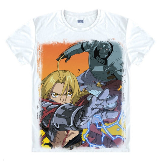 Fullmetal Alchemist Edward and Alphonse In Combat Digital Printed T-Shirt