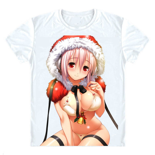 Super Sonico Christmas Hood Digital Printed T-Shirt